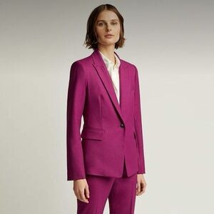 Vibrant Magenta Women's Wool Wide Leg Pants